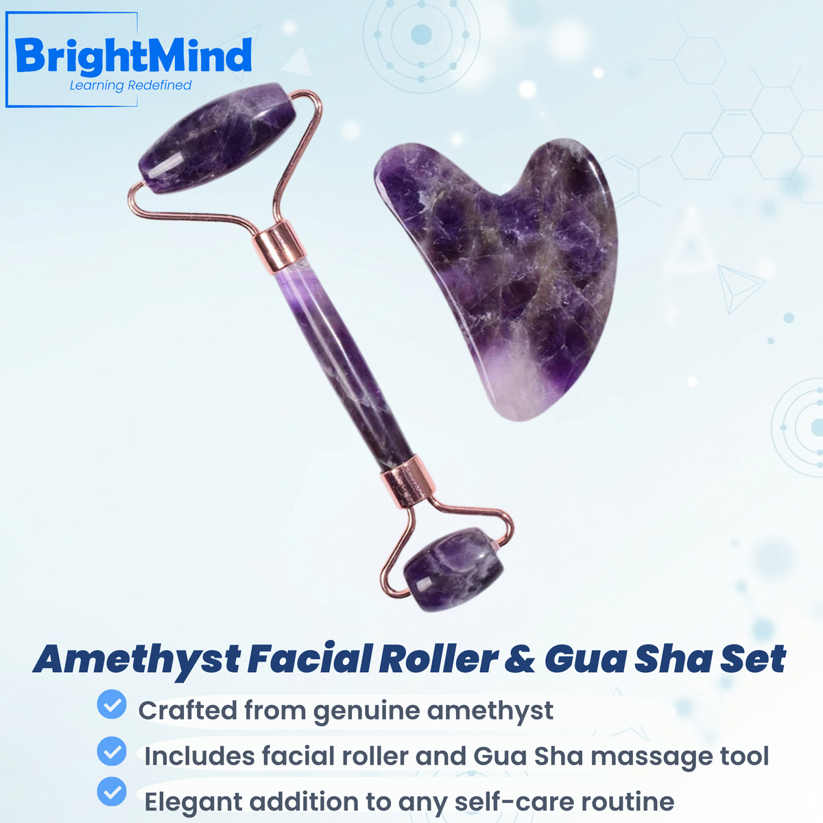 Amethyst Facial Roller & Gua Sha Set
