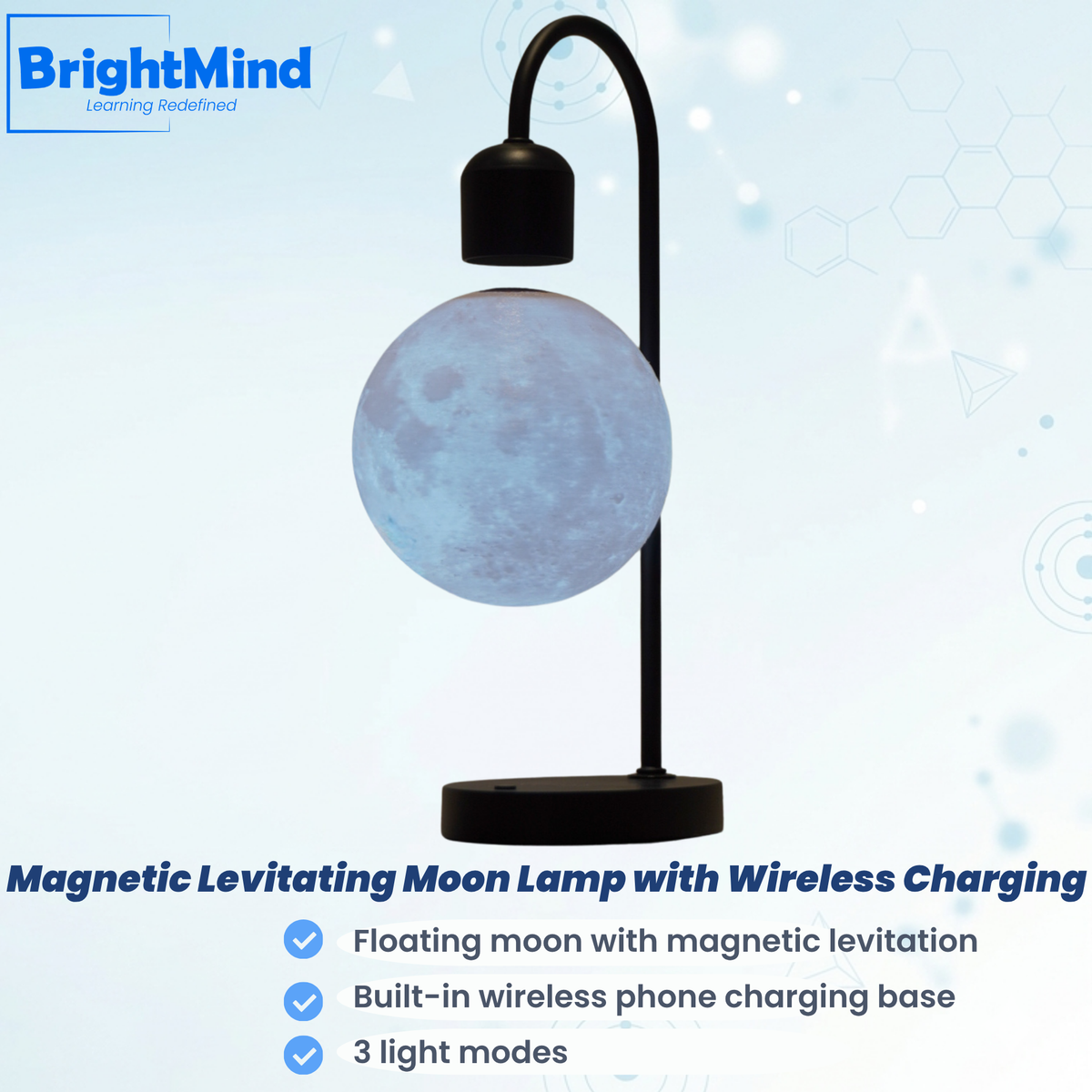 Levitating Wireless Charger Moon Lamp