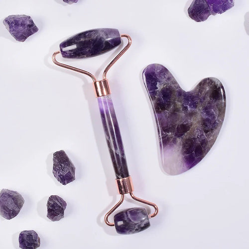 Amethyst Facial Roller & Gua Sha Set